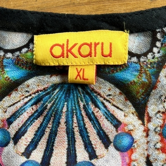 Akaru Women’s Sheer Beach Coverup Tunic Dress Multicolored Multi Print XL - Picture 14 of 15